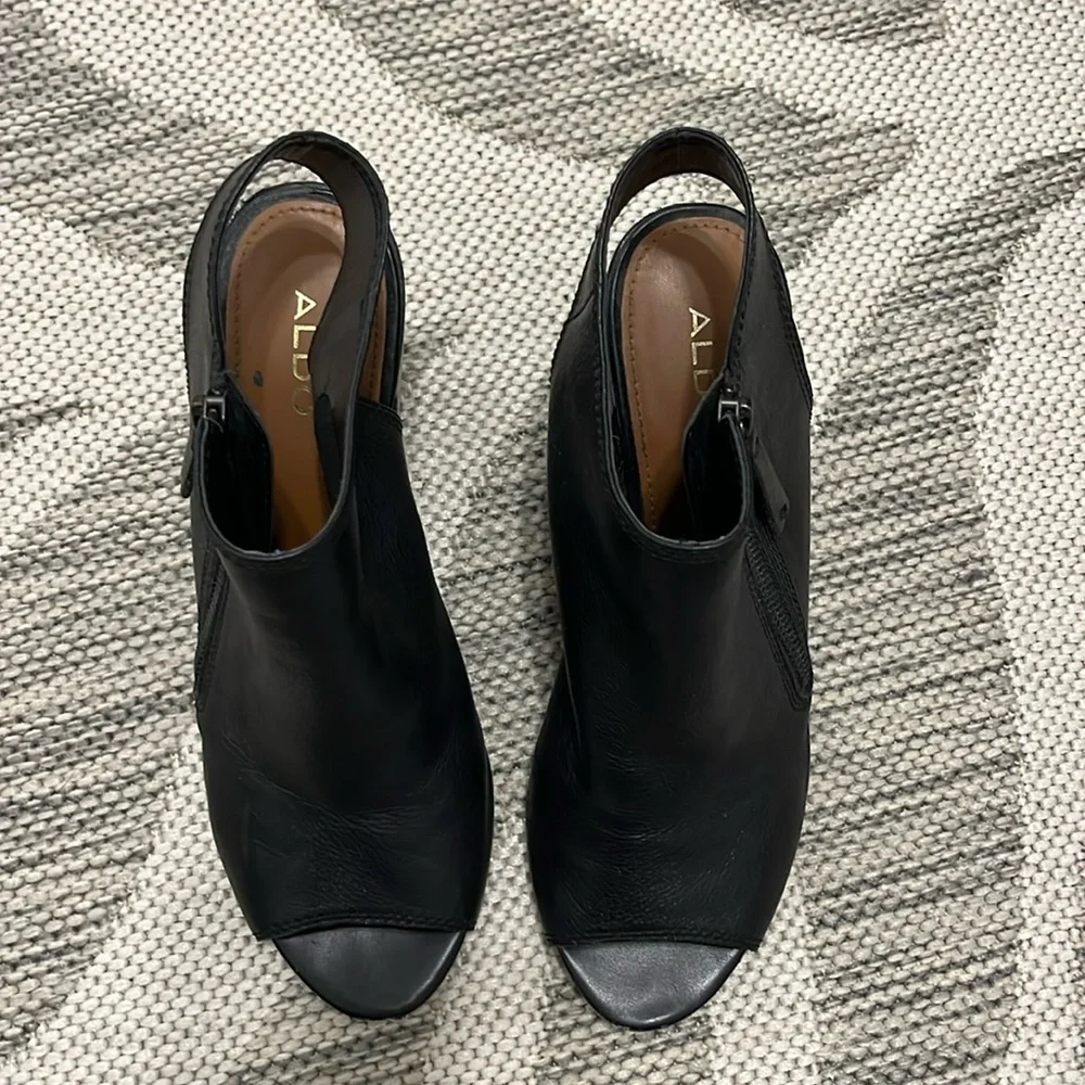 Aldo open toe leather ankle booties - Picture 1 of 5